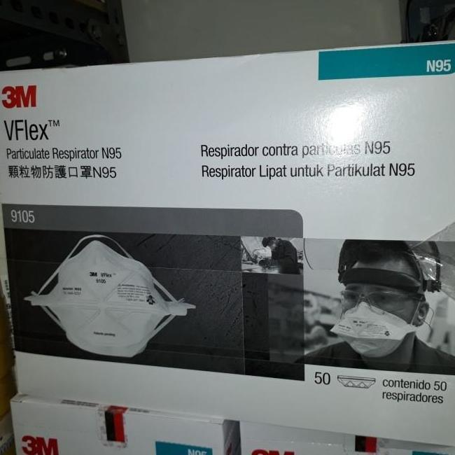 TERLARIS 3M MASKER N95 TYPE 9105,ISI 50 PCS/BOX.