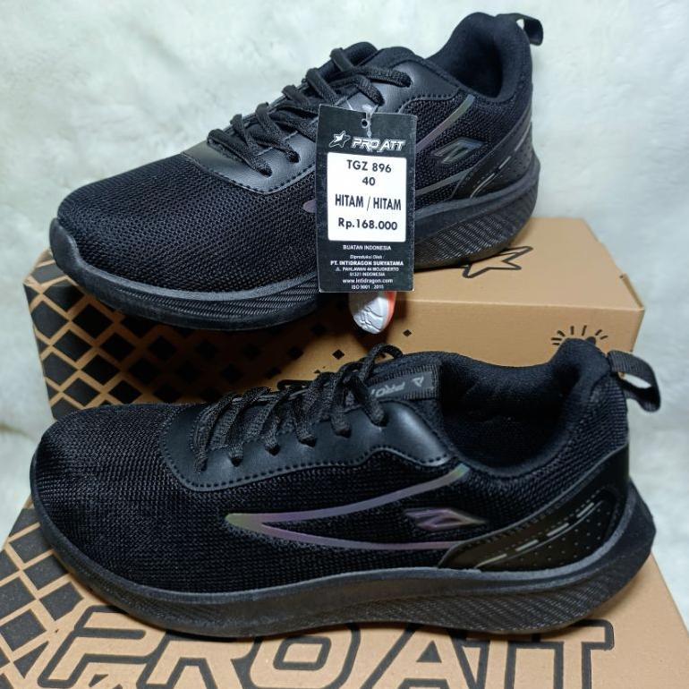 NEW SEPATU PROATT TGZ896 TALI , HITAM POLOS,SEPATU ANAK SEKOLAH SD DAN SMP.,SMA, SEPATU CASUAL ANAK 