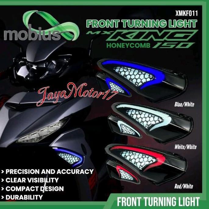 Lampu Alis Senja Depan MX KING MOBIUS Model Honeycomb Mika Smoke lampu motor mx king motorcycle