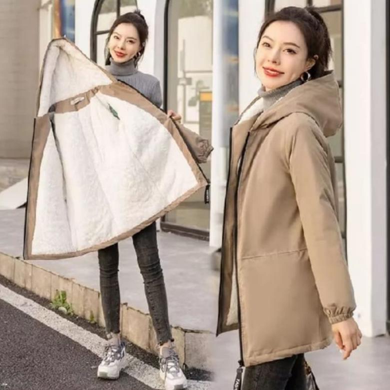 Mulus Hnf Jaket Winter Wanita Jaket Musim Dingin Wanita Terbaru Jaket Bulu Halus Wanita Ukuran Big S