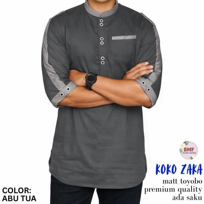 PIK - Koko Kurta Zaka Dewasa Baju Pria Jumbo Kurta Muslim Panjang Katun Toyobo