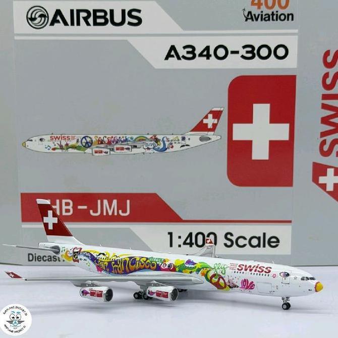1/400 Swiss Air Airbus A340-300 HB-JMJ Aviation 400 AV400 Free Stand