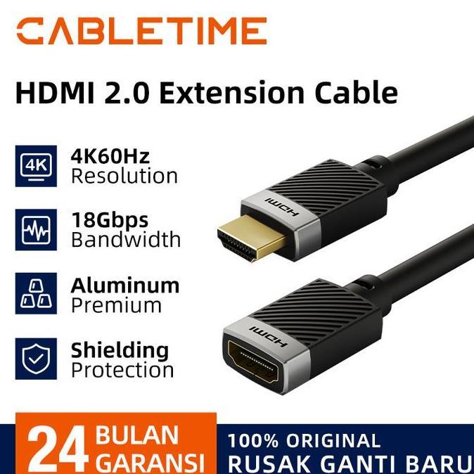Cod,Bisa- Cabletime Kabel Extension Perpanjangan Hdmi Male To Female
