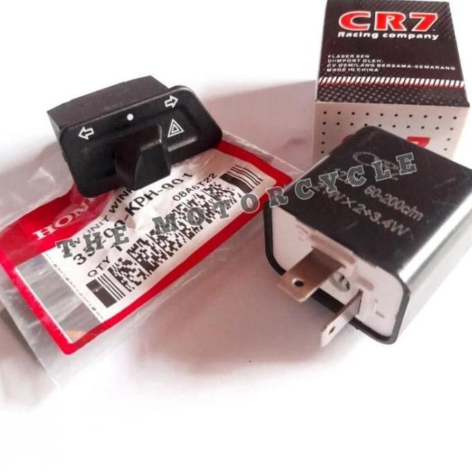 TOMBOL SAKLAR SEN HAZARD + FLASHER SEN CR7 BEAT KARBU SUPRA X 125 MOTOR MOTORCYCLE RESTOCK