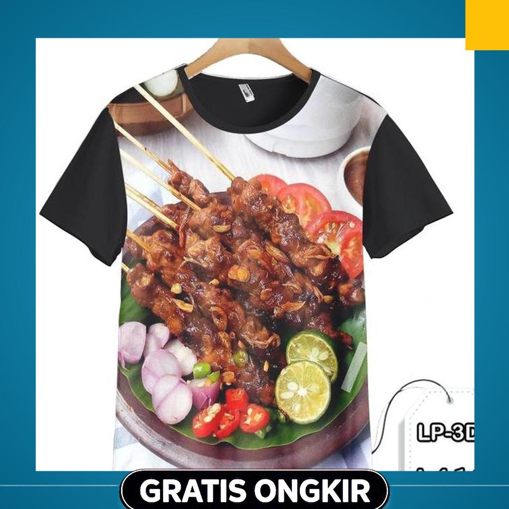Baju Nasi Goreng Mie Ayam Nasi Padang Seblak Ceker Kaos Dewasa Unik Dan Lucu Motif Printing 3D Fashi