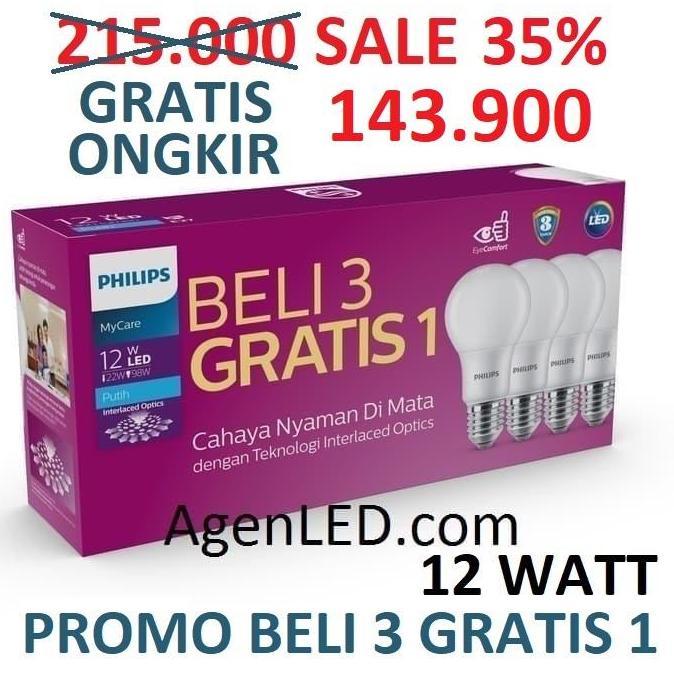 Litcx- Philips Lampu Led 12W Bohlam 12 W Watt Putih Bulb Mycare Philip 12Watt