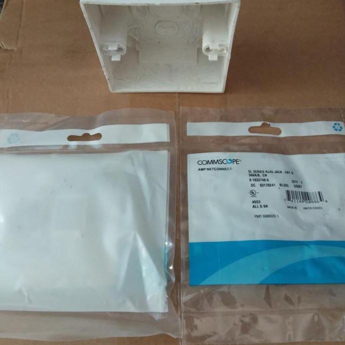 Cod,Bisa- Modular Jack Faceplate Outbow 1 Set Cat6 Keystone Rj 45 Kotak Rj45