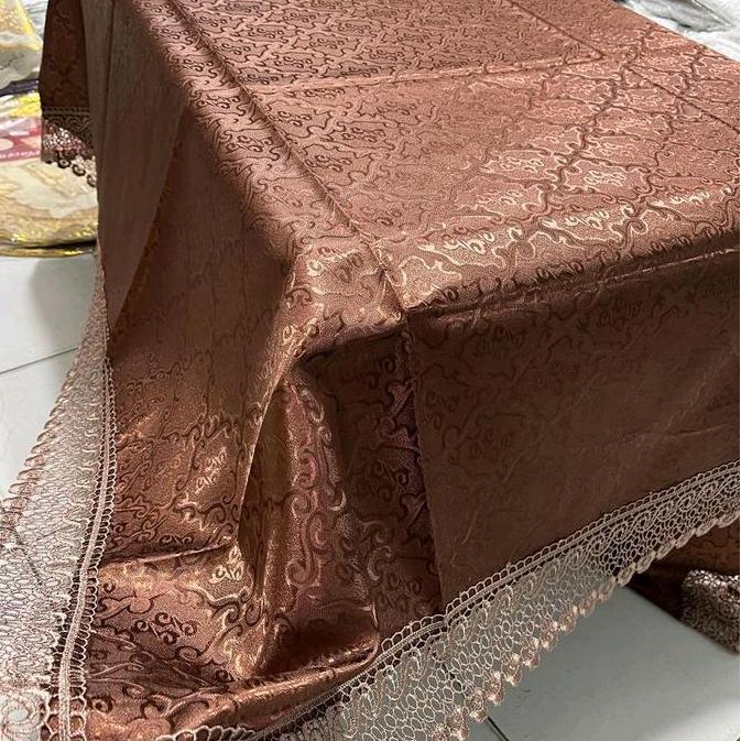 HARGA GROSIR - TAPLAK MEJA MAKAN 6 KURSI 150 X 230 CM BAHAN KAIN  MOTIF SHABBY MEWAH