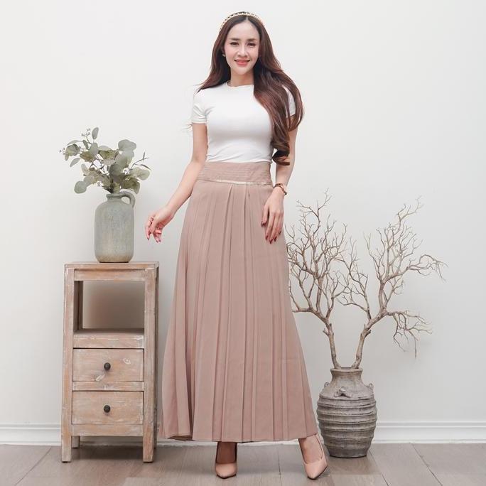 DISKON [Premium Quality] Rok Plisket warna Hitam untuk Pekerja Kantoran | Kuliah | Guru Risleting Sa