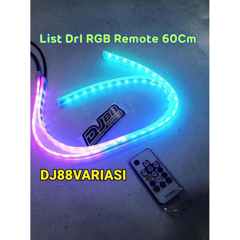 TERLARIS LIST DRL RGB REMOTE 60CM LAMPU ALIS PCX 150 PCX 160 RUBAH WARNA