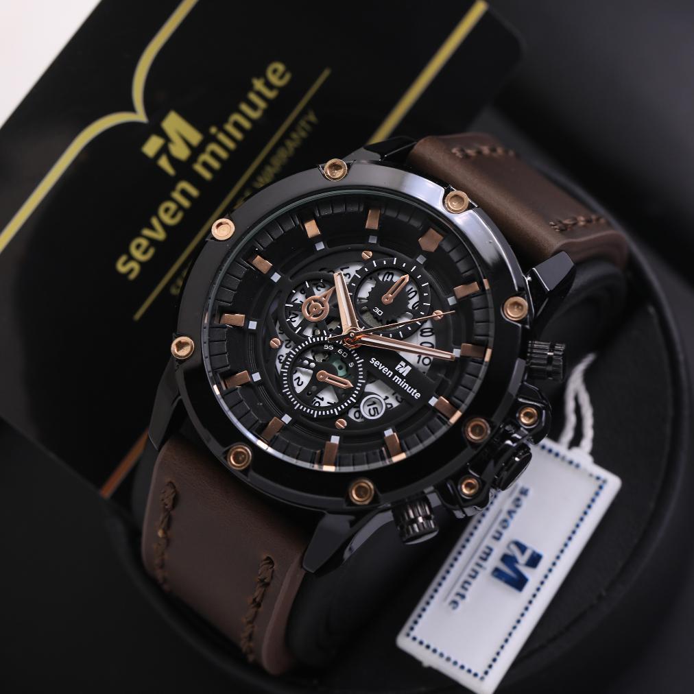 Seven Minute Sport m730L Jam tangan pria original kulit tanggal watches sporty DISKON