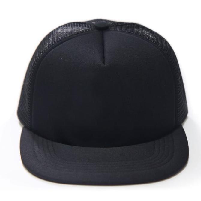 Topi Trucker Hiphop Dewasa Ori Snapback Hitam Polos