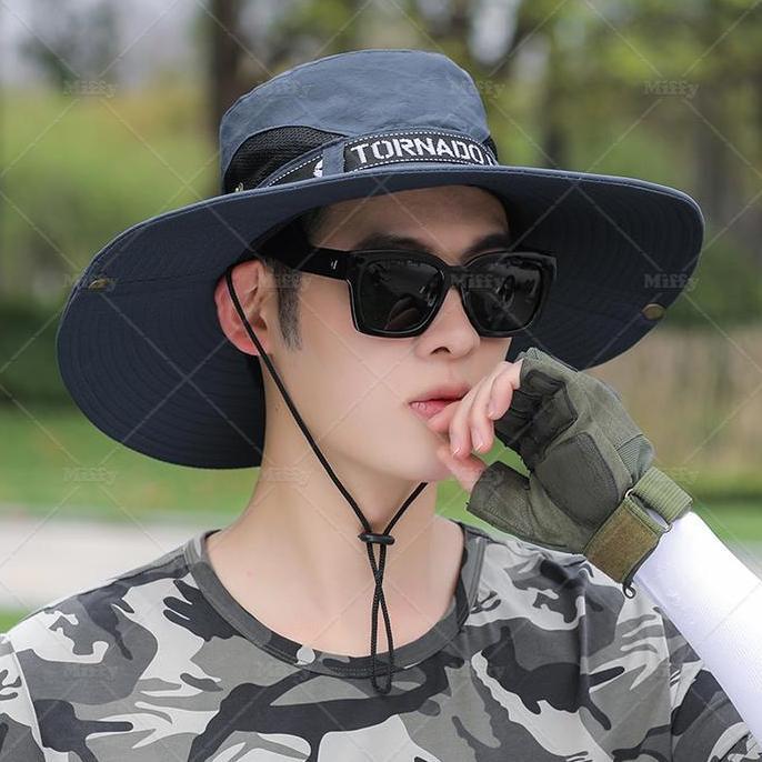 Miffy Topi Rimba Outdoor Pria Anti UV Visor Lebar Topi Gunung Hiking