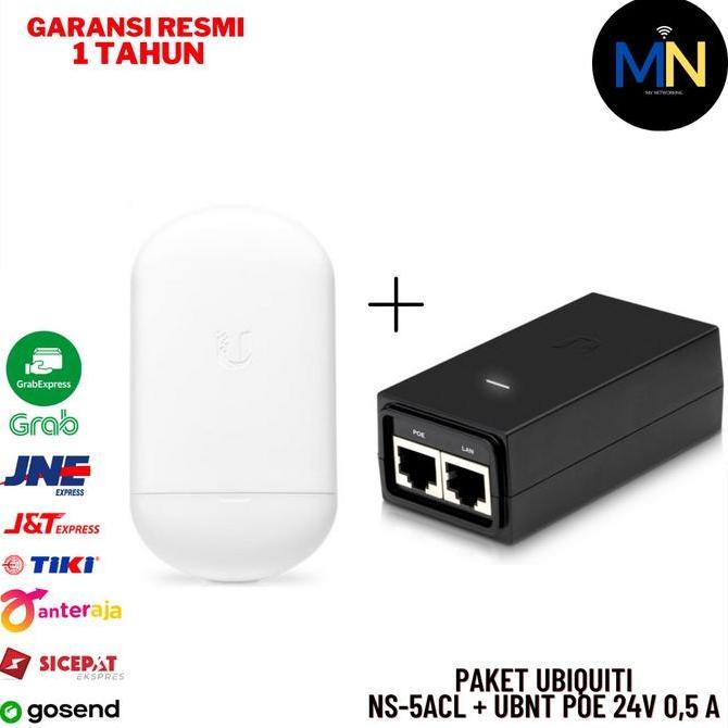 TERLARIS PAKET LOCO M5 AC NS-5ACL + UBNT POE 24V 0,5A