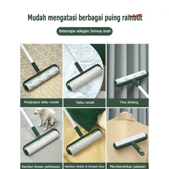 SYIFFASQUARE HAOTAITAI PEL ROL PEMBERSIH BULU HEWAN PELIHARAAN DEBU PANJANG PEGANGAN YANG DAPAT DISE