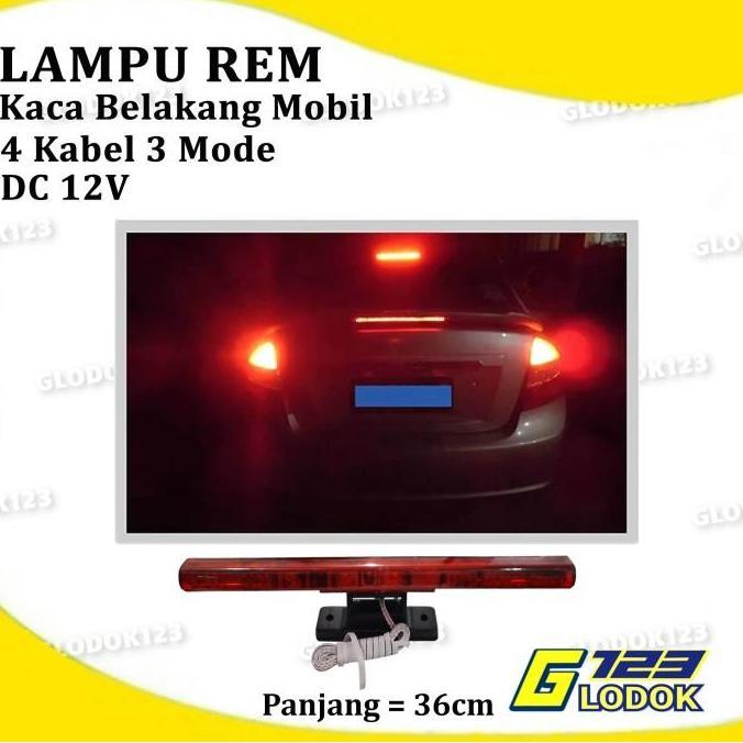 Lampu Rem Strobo Kedip Brake Stop Light Tempel Kaca Belakang Mobil