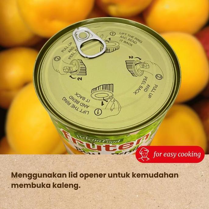 Foodx- Buah Peach Kaleng Fruten Buah Peach Kemasan Kaleng/Yellow Peach In Syrup/820 Gr