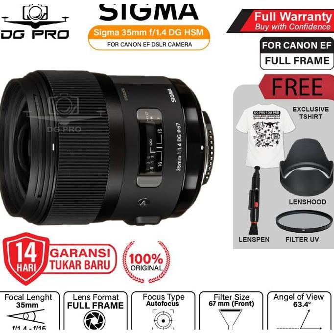 Sigma 35mm f1.4 DG HSM Art Lens for Canon EF / Lensa Sigma 35 mm f/1.4