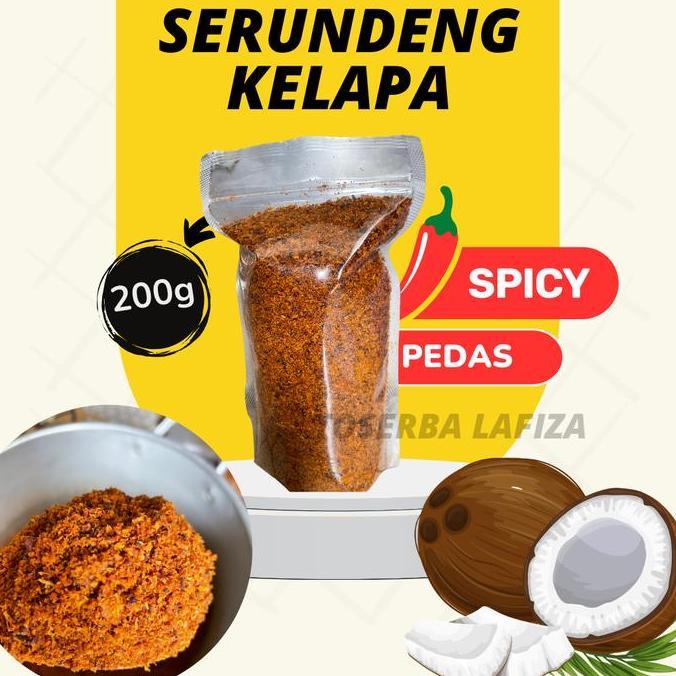Foodx- Serundeng Kelapa Pedas 200G Kemasan Praktis - Serundeng Khas Daerah Ciamis