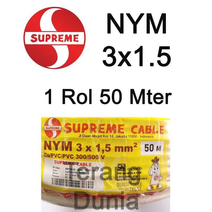 Kabel Supreme NYM 3x1.5 Kabel NYM 3x1.5 Supreme Kabel Tunggal 3x1.5 Supreme
