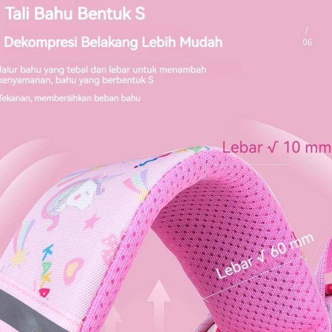 Tas Sekolah Anak Perempuan Anti Air Model Pelangi Import, Tas Sekolah Anak Perempuan Cewek SD SMP SM