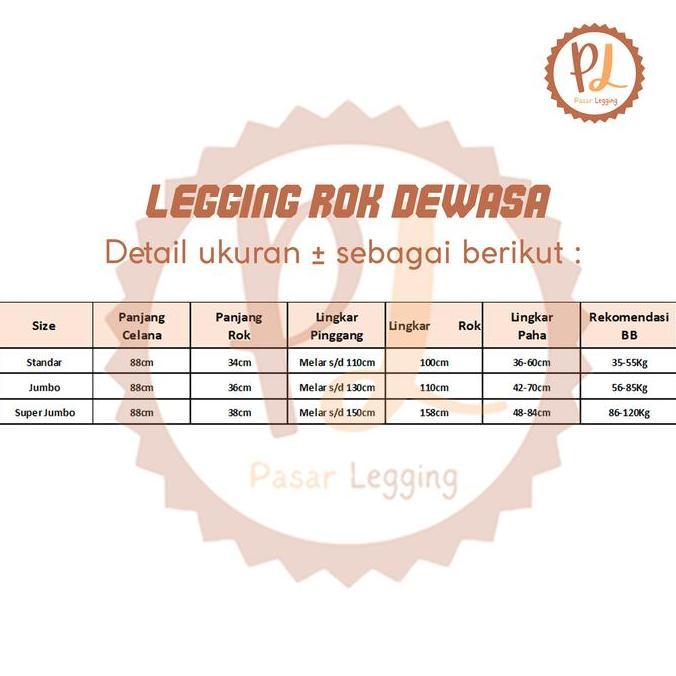 Wokex- Legging Rok Spandek / Legging Rok / Legging Senam / Celana Legging Panjang Rok Bahan Spandek