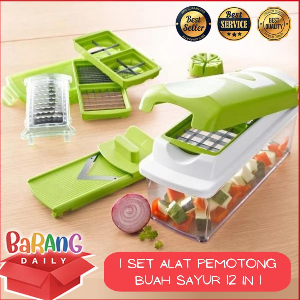 1 Set Alat Pemotong Buah Sayur 12 In 1 / Genius Nicer Dicer / Alat Pemotong Praktis / Alat Perajang 