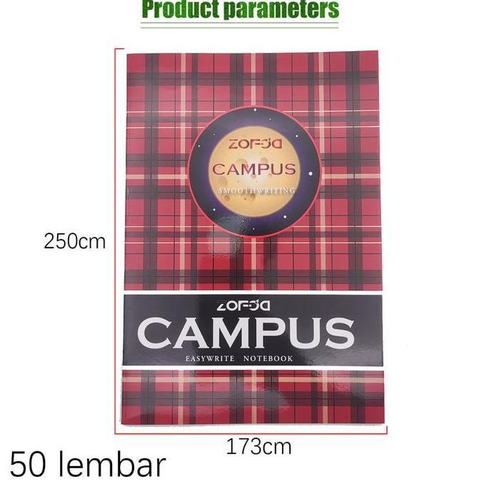 BOTOF Buku Tulis Campus Degan Cover Merah Buku Catatan Kelas Buku Tulis Garis B5 A4 Class Notebook O