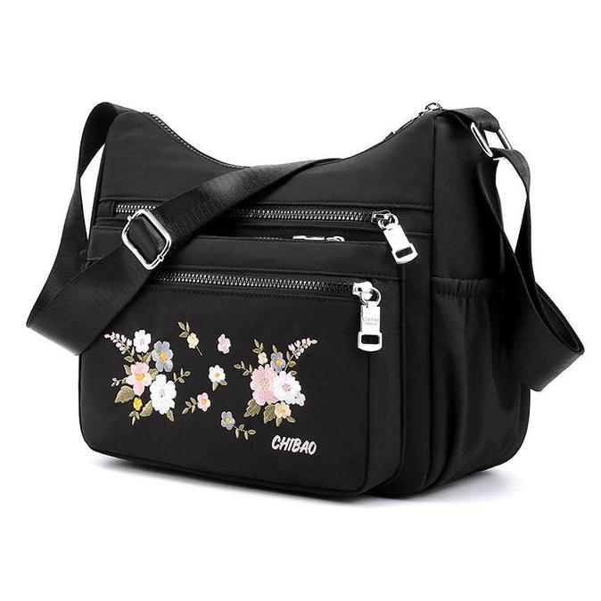 TAS SELEMPANG IMPORT CHIBAO BORDIR BUNGA 17#