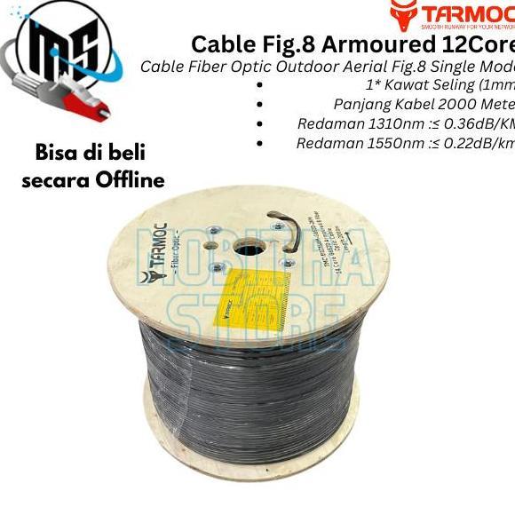 TERLARIS TARMOC FIBER OPTIC CABLE F8 ARMOURED 12 CORE 2M | KABEL FIBER OPTIK F8 ARMORED INDOOR OUTDO