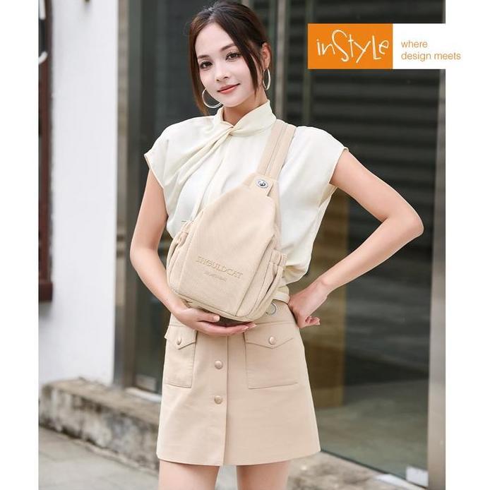 Tas Ransel Selempang 2in1 Nylon Anti-Air Backpack Sling Korean Style Wanita (T14-079-6623)