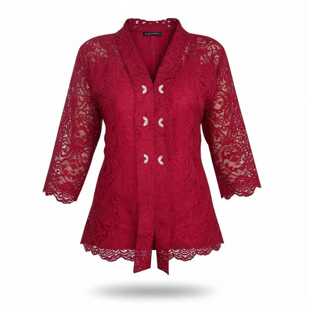 Termurah Murah Dan Cod Blus Brokat Kebaya Kartini Kancing Depan Cantik Halus Lembut Dan Elegan