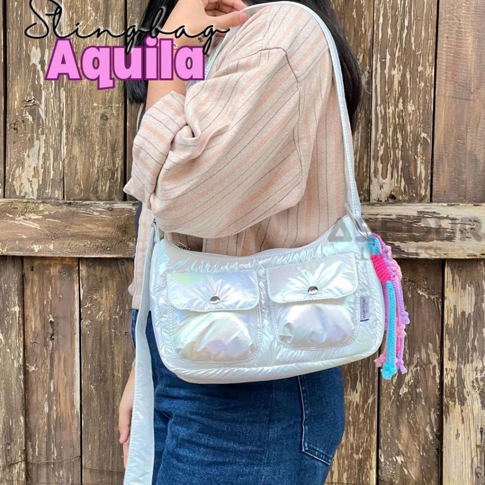 Aquila || Asfour Limitless - Tas Wanita Selempang Parasut Perempuan Korea Free Gantungan