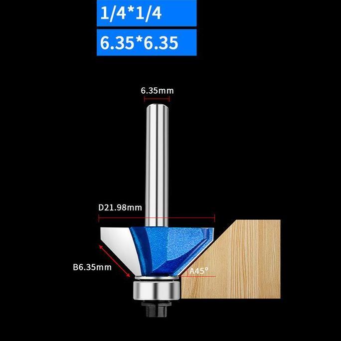 NICLIWITU Mata Router Kayu /Mata Router 45 Derajat/Mata Profil Router