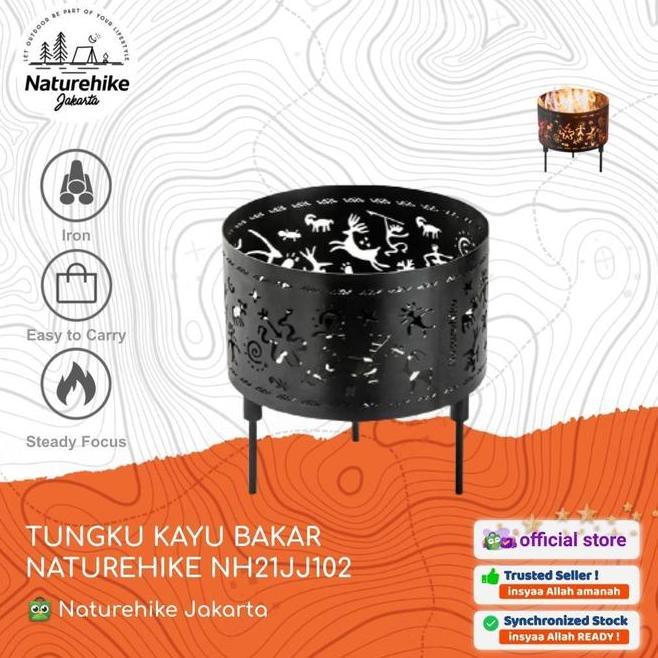 Fire Pit Grill Bbq Tungku Kayu Bakar Camping Naturehike Nh21Jj102