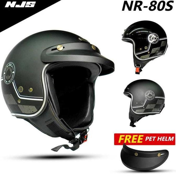 NJS Nr80's SILVERSTONE Glossy/doff - Helm Retro | Helm NJS | NJS | Nr80s | NJS Motif | NJS Bogo | He