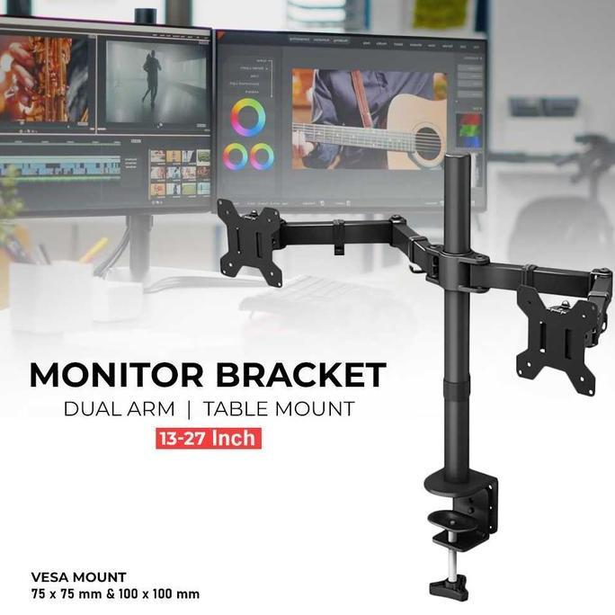 TERLARIS - Bracket Monitor Braket TV Breket PC Computer Stand Komputer 13 14 15 16 17 18 19 20 21 22