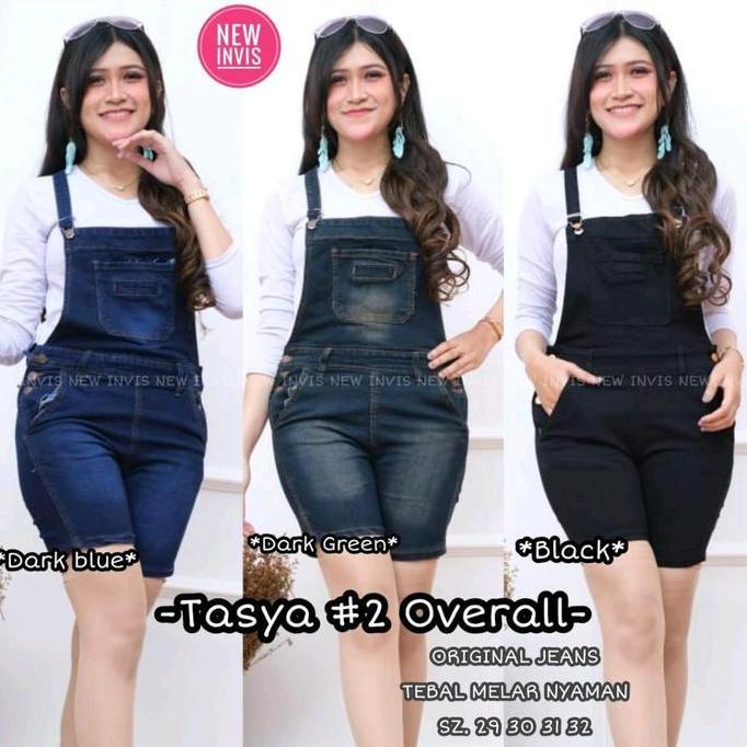 OVERAL TASYA OVERAL JEANS WANITA OVERAL SANTAI OVERALL CELANA PENDEK