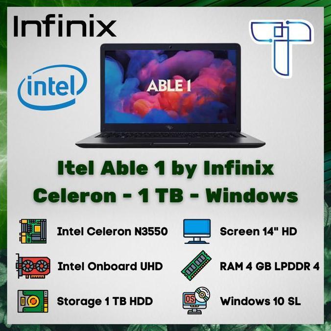 Laptop Notebook Itel Able 1 by Infinix - Celeron - 1 TB - 4 - Windows