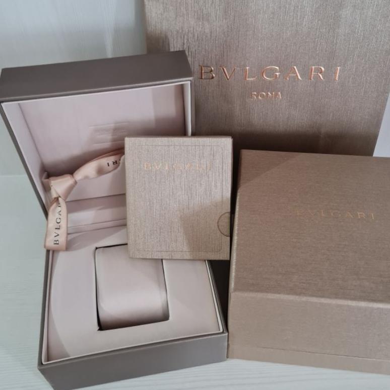 Kotak box jam tangan merk BVLGARI watch model Original fullset aksesoris jam