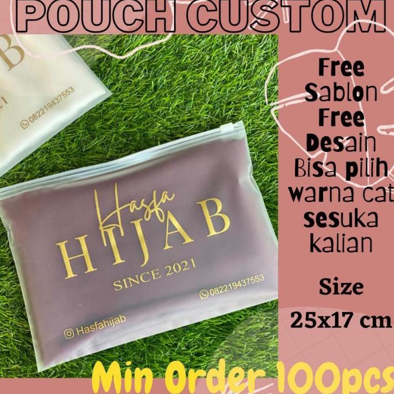 MAHMUD POUCH HIJAB/ZIPLOCK CUSTOM LOGO/ZIPPER BAG/KEMASAN HIJAB/POUCH CUSTOM VIRAL