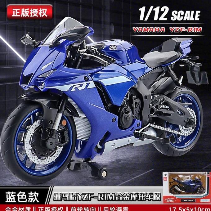Mumpungready- Twh Mainan Diecast Yamaha Yzf-R1M Diecast Motor Skala 1:1 Koleksi Hadiah