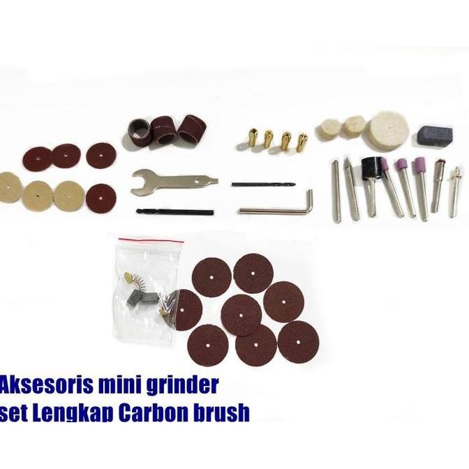 Destrifamel - aksesoris mini grinder mollar set lengkap carbon brush mini gerinda
