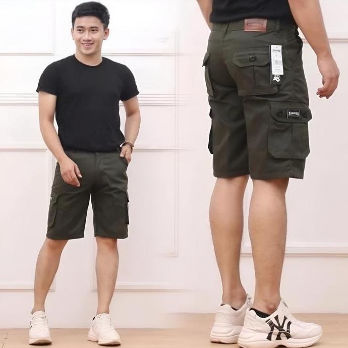 BELI Celana Thrasher pendek Pria / kimpul Dewasa Hitam Shorts Gunung Distro regular cargo celana pen