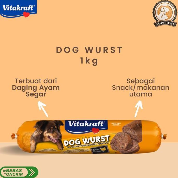 Instanbisachat- Vitakraft Dog Wurst Chicken 1Kg Dog Sausage. Sosis Makanan Anjing