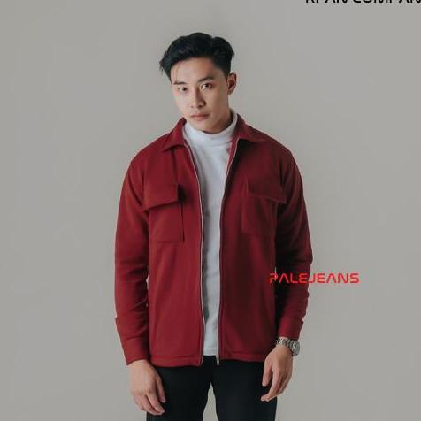Uomo- Shacket Jacket Zipper Pria / Shacket Fleece Resleting / Jacket Shacket.