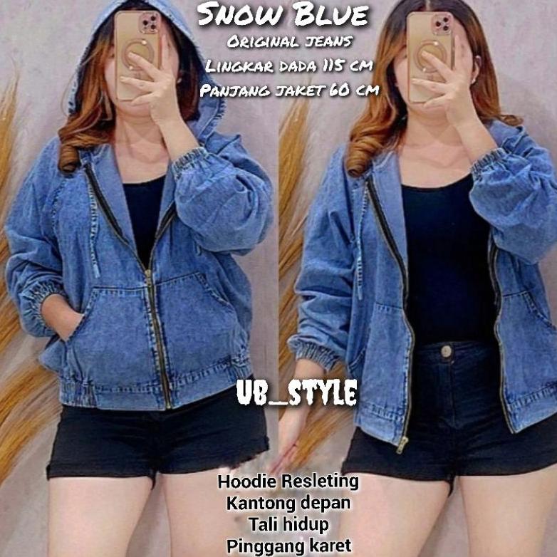 Murah Jaket Jeans Hoodie Resleting Jaket Wanita Jaket Hoodie Jeans Jaket Resleting