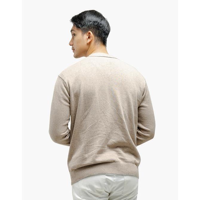 Uomo- Gomuda Sweater Rajut Pria Cardigan Clean Knitwear Lengan Panjang Choco