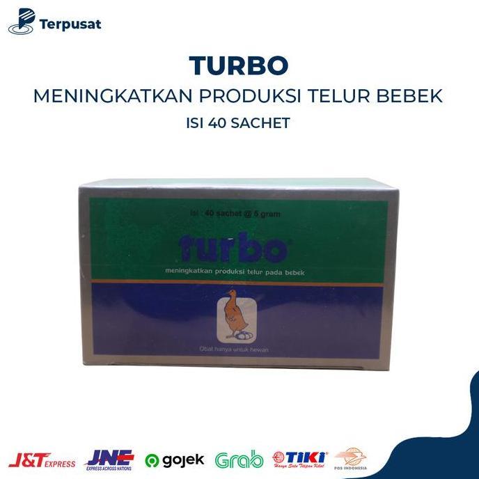 TURBO 1 Pack isi 40 Sachet @5gram Obat Untuk Bebek Meningkatkan Produksi Telur & Fertilitas Bebek Vi