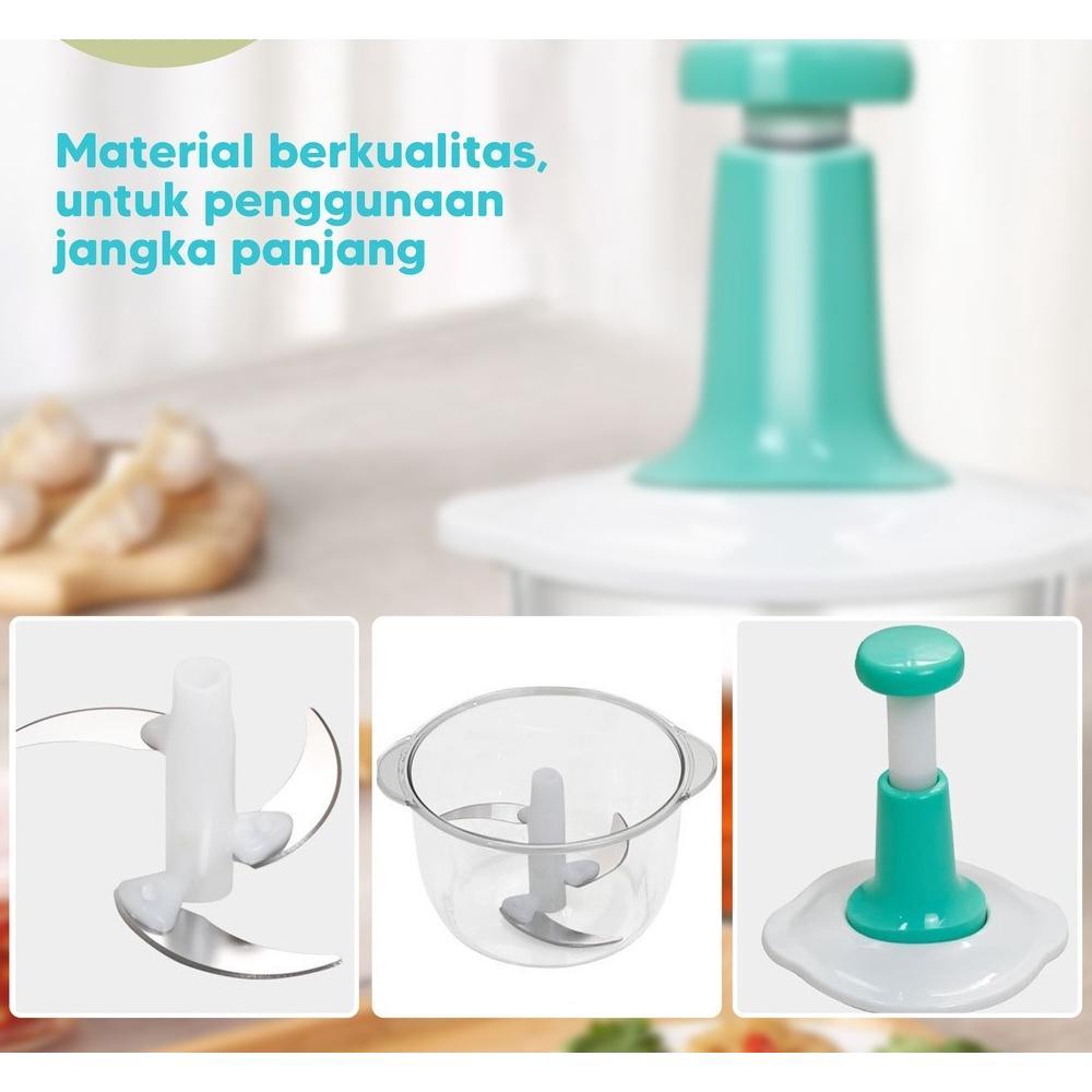 NEW Chopper Tekan Penghalus Blender Manual Pencacah Daging Cabe Bawang Penghalus Tanpa Listrik Pisau